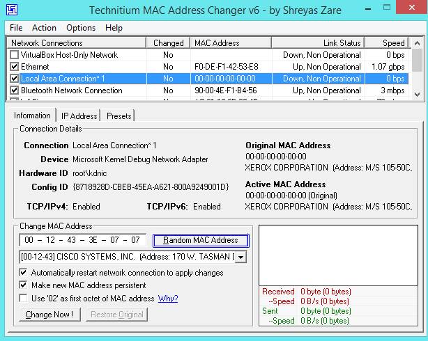 mac address emulator windows 7